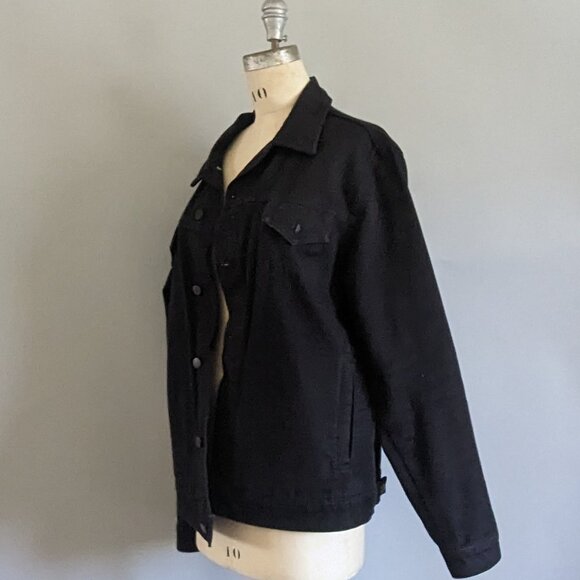 Men's American Apparel Black Denim Jacket XL - Picture 3 of 6